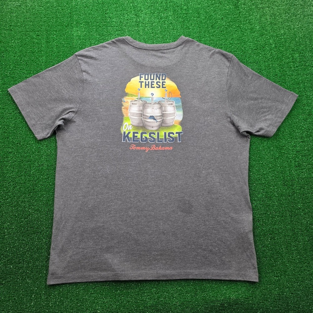 Tommy Bahama Found These on Kegslist Graphic Tshirt‎ Mens Large Gray Beach Tee